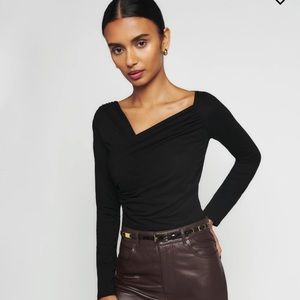 Reformation Laredo knit top black medium